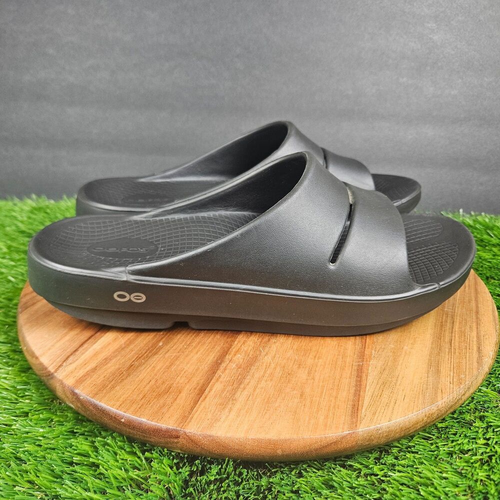 OOFOS Slides Ooahh Black Comfort Orthopedic Recovery Sandals Men’s Size 11